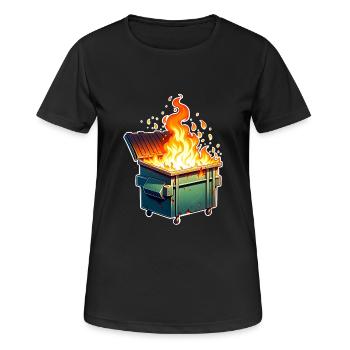 Brûler une poubelle - T-shirt respirant Femme - noir - Devant - AI Model Female 172 light (172cm)