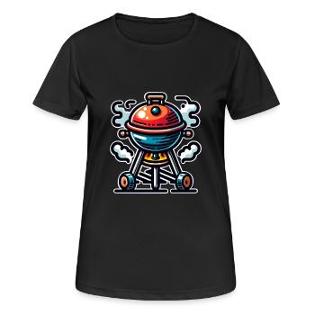 Grill - Frauen T-Shirt atmungsaktiv - Schwarz - Vorne - AI Model Female 172 light (172cm)