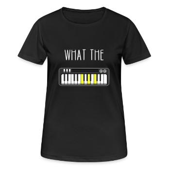 What the F? Musik Piano Klaviatur Akkord F-Dur - Frauen T-Shirt atmungsaktiv - Schwarz - Vorne - AI Model Female 172 light (172cm)