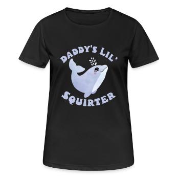 Drôle dauphin papa petit gicleur inapproprié - T-shirt respirant Femme - noir - Devant - AI Model Female 172 light (172cm)