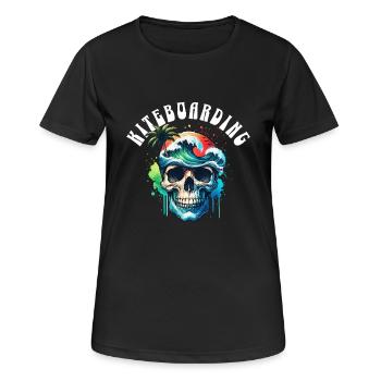 Kitesurfen Kitesurfer Kiteboard - Frauen T-Shirt atmungsaktiv - Schwarz - Vorne - AI Model Female 172 light (172cm)