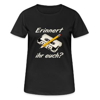 Cassette d’enfance Rewind Nostalgie - T-shirt respirant Femme - noir - Devant - AI Model Female 172 light (172cm)