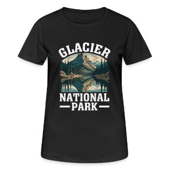 Glacier National Park Nature Design - Women's Breathable T-Shirt - black - Front - AI Model Female 172 light (172cm)