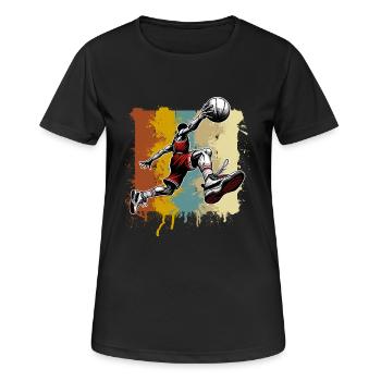 Basketball Basketballer - Frauen T-Shirt atmungsaktiv - Schwarz - Vorne - AI Model Female 172 light (172cm)