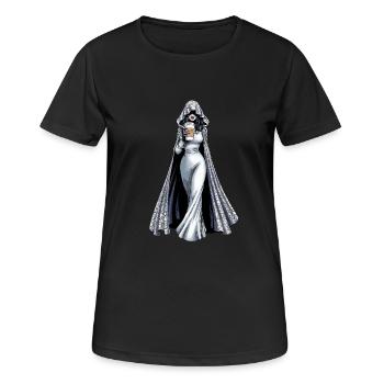 Femme fantomatique avec inspiration café - T-shirt respirant Femme - noir - Devant - AI Model Female 172 light (172cm)