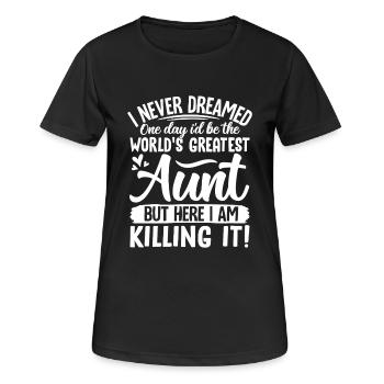Beste Tante aller Zeiten - Frauen T-Shirt atmungsaktiv - Schwarz - Vorne - AI Model Female 172 light (172cm)
