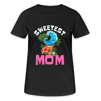 Sweetest Mom – Summer & Waves - Women's Breathable T-Shirt - black - Front - AI Model Female 172 light (172cm)