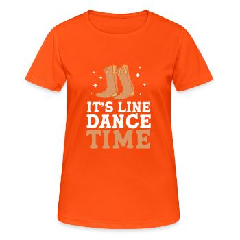 Line Dance - Women's Breathable T-Shirt - neon orange - Front - AI Model Female 172 dark (172cm)