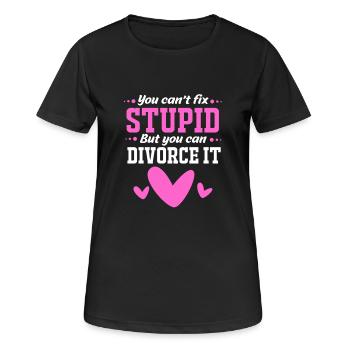 Scheidung - Frauen T-Shirt atmungsaktiv - Schwarz - Vorne - AI Model Female 172 light (172cm)