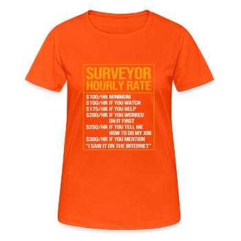 Surveyor - Women's Breathable T-Shirt - neon orange - Front - AI Model Female 172 dark (172cm)