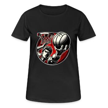 Basketball Basketballer - Frauen T-Shirt atmungsaktiv - Schwarz - Vorne - AI Model Female 172 light (172cm)