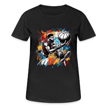 Basketball Basketballer - Frauen T-Shirt atmungsaktiv - Schwarz - Vorne - AI Model Female 172 light (172cm)