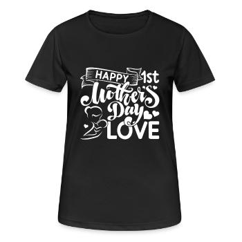 Mother's Day Happy First Mother's Day - Women's Breathable T-Shirt - black - Front - AI Model Female 172 light (172cm)
