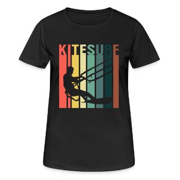 Kitesurfer Kiteboard Kitesurfen Kitesurf - Frauen T-Shirt atmungsaktiv - Schwarz - Vorne - AI Model Female 172 light (172cm)