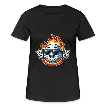 Golf Feuerball - Frauen T-Shirt atmungsaktiv - Schwarz - Vorne - AI Model Female 172 light (172cm)