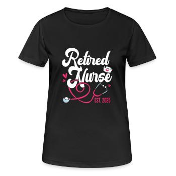 Rente 2025 Ruhestand 2025 Rentner Rente Rentnerin - Frauen T-Shirt atmungsaktiv - Schwarz - Vorne - AI Model Female 172 light (172cm)