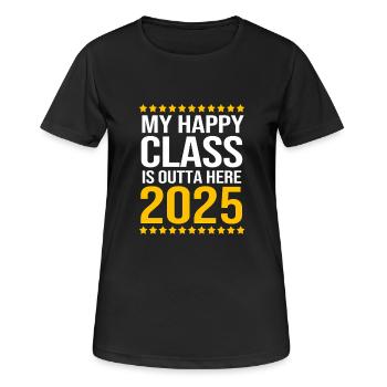 Classe de 2025 - T-shirt respirant Femme - noir - Devant - AI Model Female 172 light (172cm)
