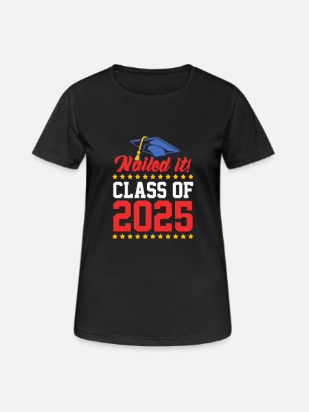 Klasse von 2025 Abi Abiturient Abitur 2025 - Frauen T-Shirt atmungsaktiv - Schwarz