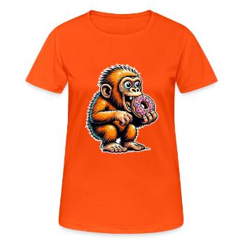 Donut de Néandertal - T-shirt respirant Femme - orange néon - Devant - AI Model Female 172 dark (172cm)
