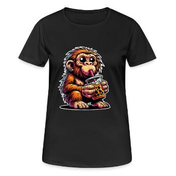 Neanderthal Bubble Tea - Women's Breathable T-Shirt - black - Front - AI Model Female 172 light (172cm)