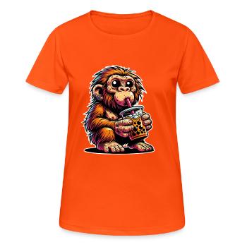 Neanderthal Bubble Tea - Women's Breathable T-Shirt - neon orange - Front - AI Model Female 172 dark (172cm)