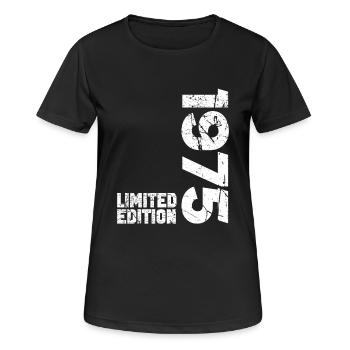 50ème Anniversaire Homme Femme 50 ans né en 1975 - T-shirt respirant Femme - noir - Devant - AI Model Female 172 light (172cm)