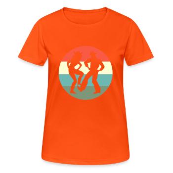 Square Dance - Women's Breathable T-Shirt - neon orange - Front - AI Model Female 172 dark (172cm)