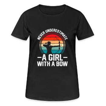 Never Underestimate A Girl With A Bow - Women's Breathable T-Shirt - black - Front - AI Model Female 172 light (172cm)