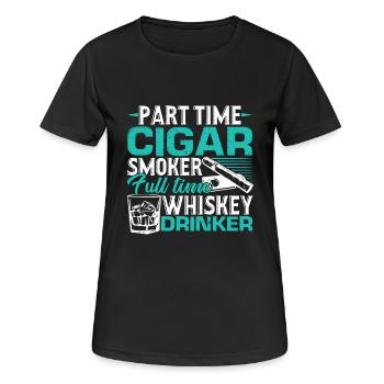 Cigar Smoking Part Time Cigar Smoker - Women's Breathable T-Shirt - black - Front - AI Model Female 172 light (172cm)