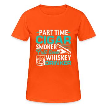 Cigar Smoking Part Time Cigar Smoker - Women's Breathable T-Shirt - neon orange - Front - AI Model Female 172 dark (172cm)