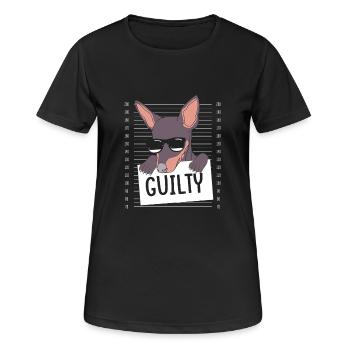 Pinscher nain - T-shirt respirant Femme - noir - Devant - AI Model Female 172 light (172cm)