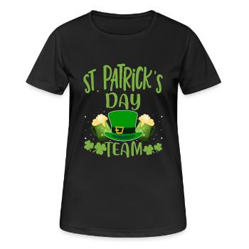 Saint-Patrick Team St Patrick Irlande Trèfle Bière - T-shirt respirant Femme - noir - Devant - AI Model Female 172 light (172cm)