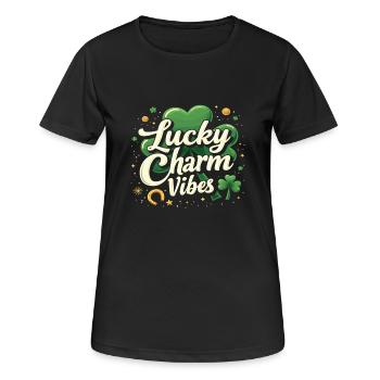 Lucky Charm Vibes Lucky Clover Lucky Positive - Women's Breathable T-Shirt - black - Front - AI Model Female 172 light (172cm)