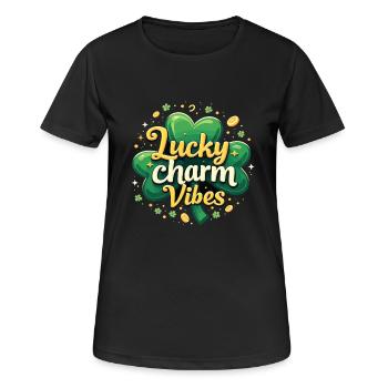 Lucky Charm Vibes Lucky Clover Lucky Positive - Women's Breathable T-Shirt - black - Front - AI Model Female 172 light (172cm)