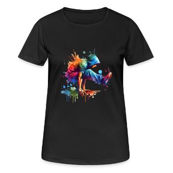 Parkour - T-shirt respirant Femme - noir - Devant - AI Model Female 172 light (172cm)