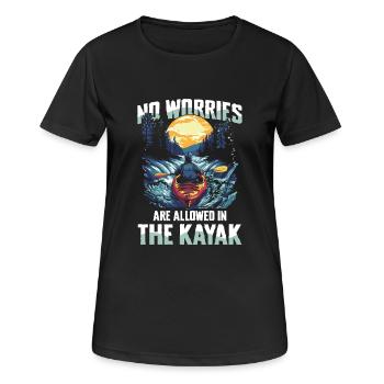 Keine Sorgen Erlaubt Im Kajak: Entdecke Die - Frauen T-Shirt atmungsaktiv - Schwarz - Vorne - AI Model Female 172 light (172cm)