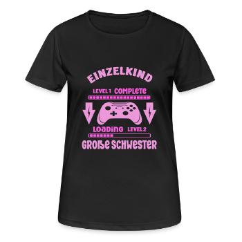 Only Child Complete - Loading Big Sister 2026 - Women's Breathable T-Shirt - black - Front - AI Model Female 172 light (172cm)