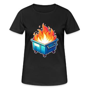 Brûler une poubelle - T-shirt respirant Femme - noir - Devant - AI Model Female 172 light (172cm)