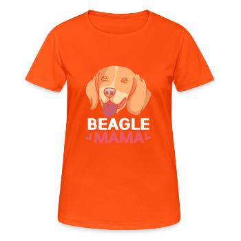 Beagle Maman Maman Chien Maman - T-shirt respirant Femme - orange néon - Devant - AI Model Female 172 dark (172cm)