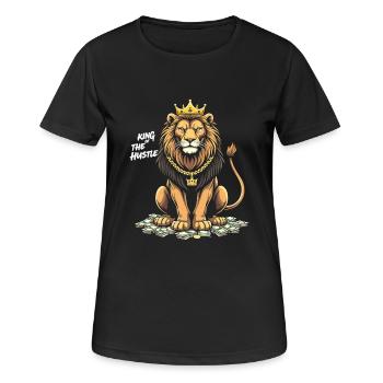 Hustle King – Lion Lion Winners & Movers & Shakers - Women's Breathable T-Shirt - black - Front - AI Model Female 172 light (172cm)
