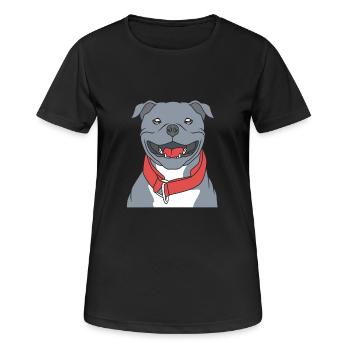 Staffordshire Bullterrier - Frauen T-Shirt atmungsaktiv - Schwarz - Vorne - AI Model Female 172 light (172cm)