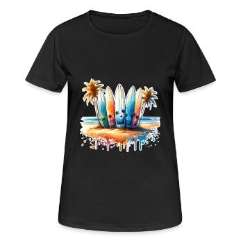 Surfeurs - T-shirt respirant Femme - noir - Devant - AI Model Female 172 light (172cm)