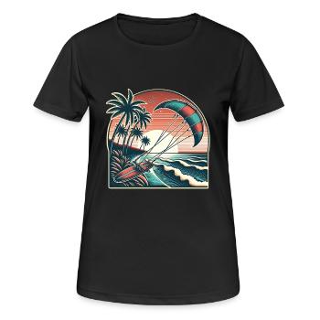 Kitesurfen Kitesurfer Kiteboard - Frauen T-Shirt atmungsaktiv - Schwarz - Vorne - AI Model Female 172 light (172cm)
