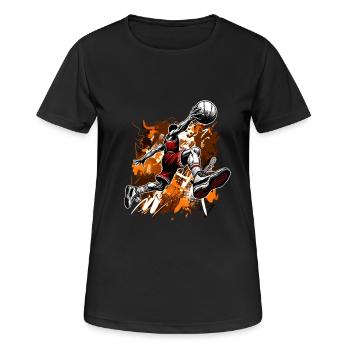 Basketball Basketballer - Frauen T-Shirt atmungsaktiv - Schwarz - Vorne - AI Model Female 172 light (172cm)