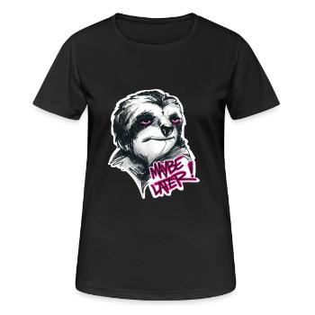 Tired Sloth - Women's Breathable T-Shirt - black - Front - AI Model Female 172 light (172cm)