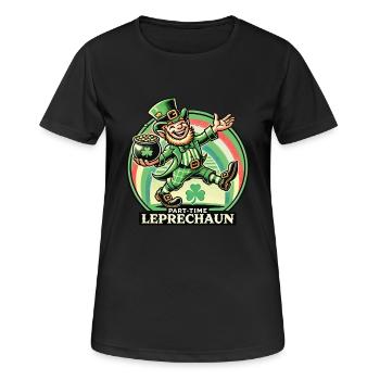 Leprechaun à temps partiel Fête de la Saint-Patrick - T-shirt respirant Femme - noir - Devant - AI Model Female 172 light (172cm)