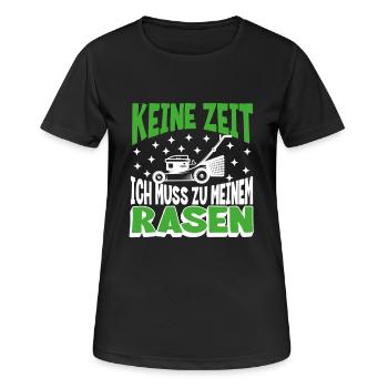 Keine Zeit, ich muss zu meinem Rasen - Frauen T-Shirt atmungsaktiv - Schwarz - Vorne - AI Model Female 172 light (172cm)