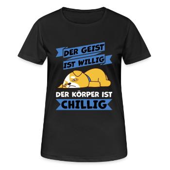 frisson corporel haha je me pisse - T-shirt respirant Femme - noir - Devant - AI Model Female 172 light (172cm)