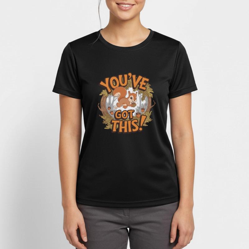 Du Schaffst Das! Eichhörnchen Mit Eichel Frauen T-Shirt atmungsaktiv