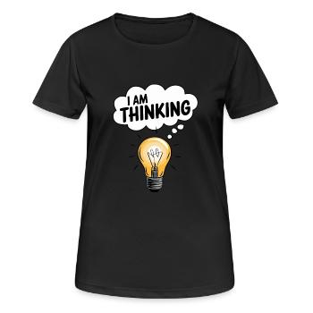 Je pense ampoule Pensée Nuage de pensée Créativité - T-shirt respirant Femme - noir - Devant - AI Model Female 172 light (172cm)